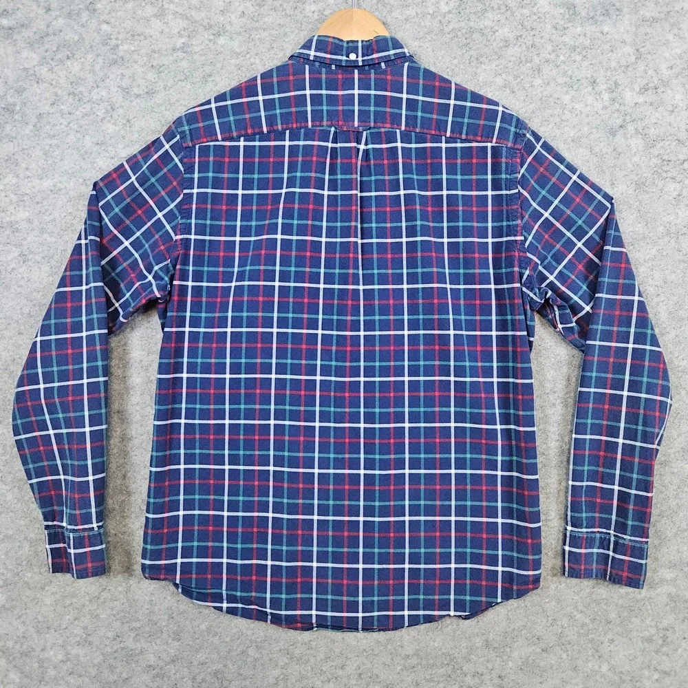 J Crew Oxford Shirt Mens Size M‎ Button Down Blue With Multicolor Windowpane